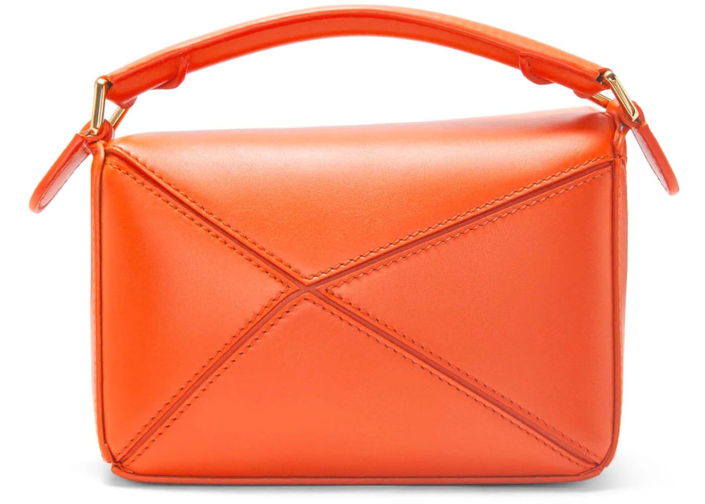 LOEWE x Howls Calcifer Mini Puzzle Bag In Satin Calfskin Orange