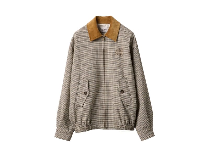Miu Miu Double Check Jacket Cacao