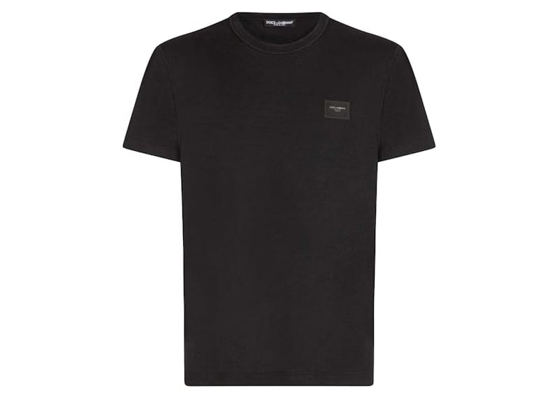 Dolce & Gabbana Cotton Branded Plate T-Shirt Black