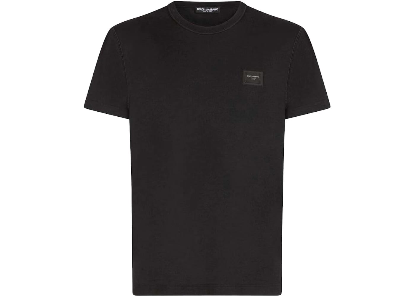 Dolce & Gabbana Cotton Branded Plate T-Shirt Black