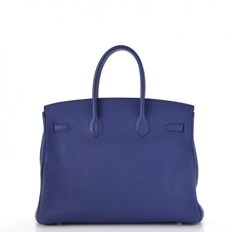 Hermes Birkin Togo 35 Gold-tone Bleu Electrique