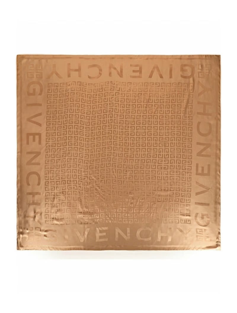 Givenchy 4G Logo Silk Shawl Camel