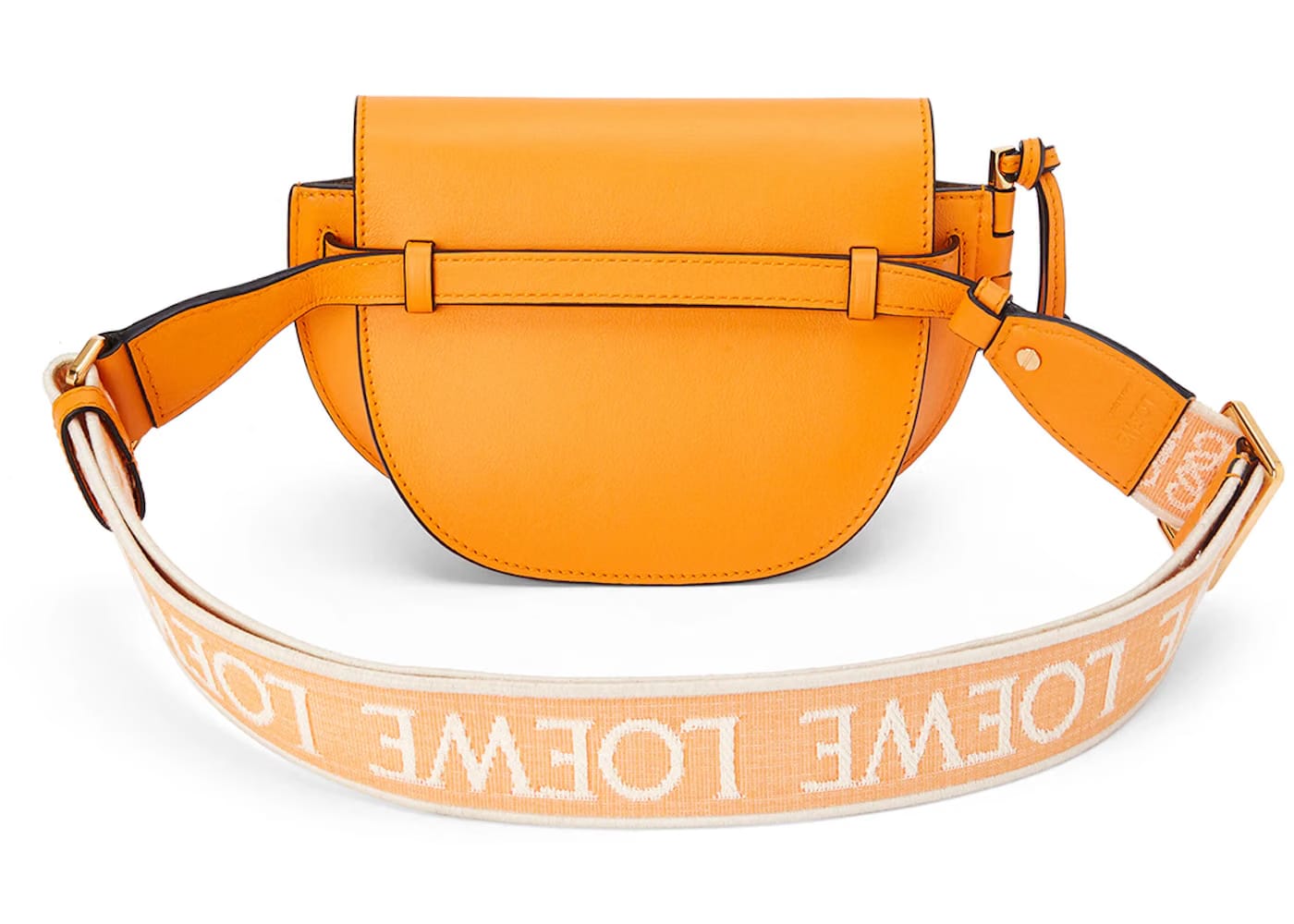 LOEWE Mini Gate Dual Bag in Soft Calfskin and Jacquard Mandarin