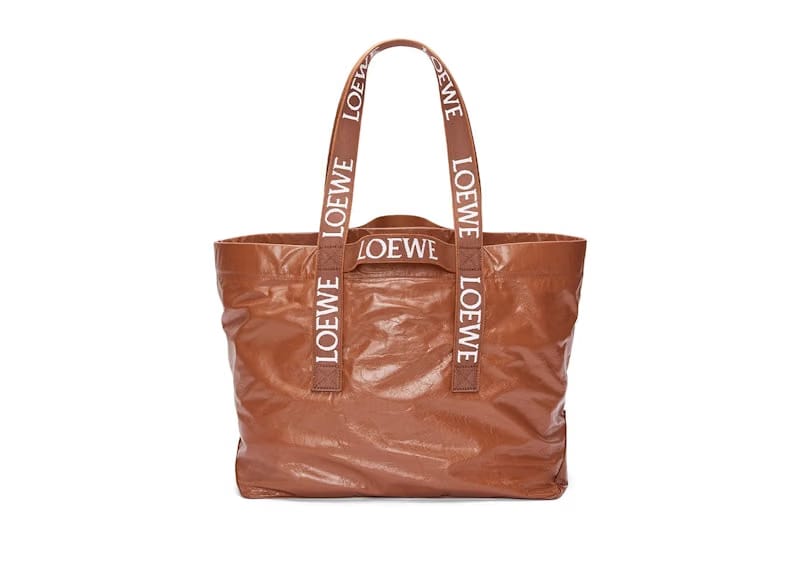LOEWE Fold Shopper In Paper Calfskin Tan