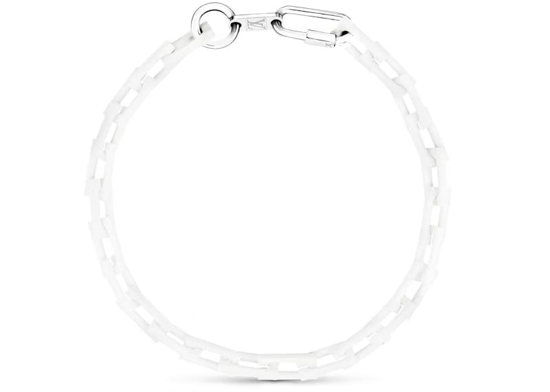 Louis Vuitton Chain Links Necklace Square Powder White