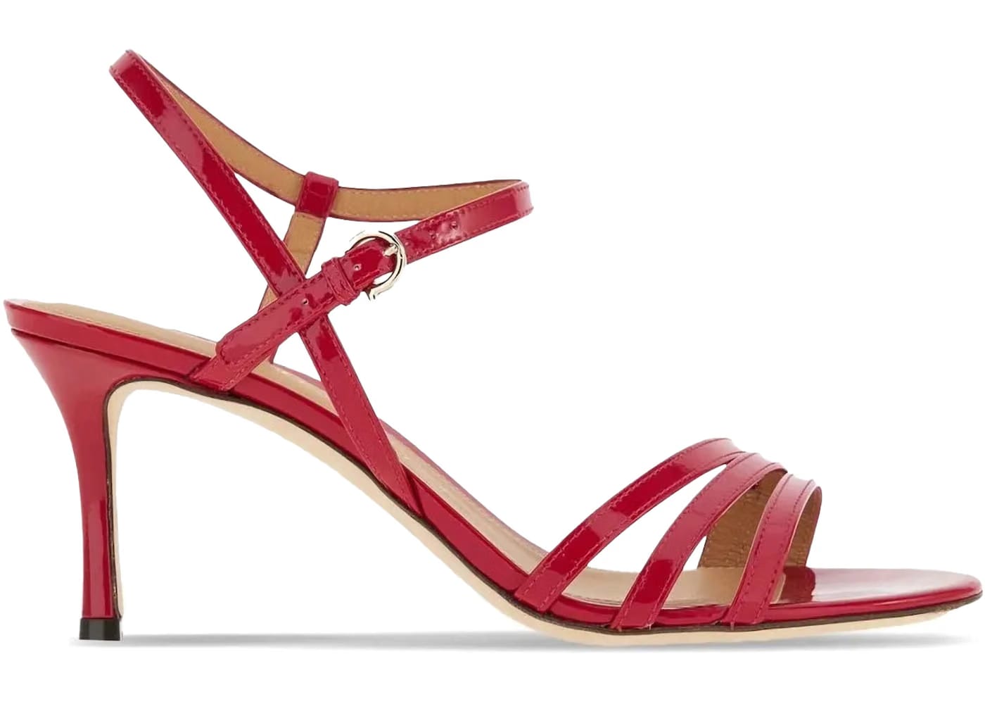 Ferragamo High-Shine Finish 70mm Sandals Red (Women's)