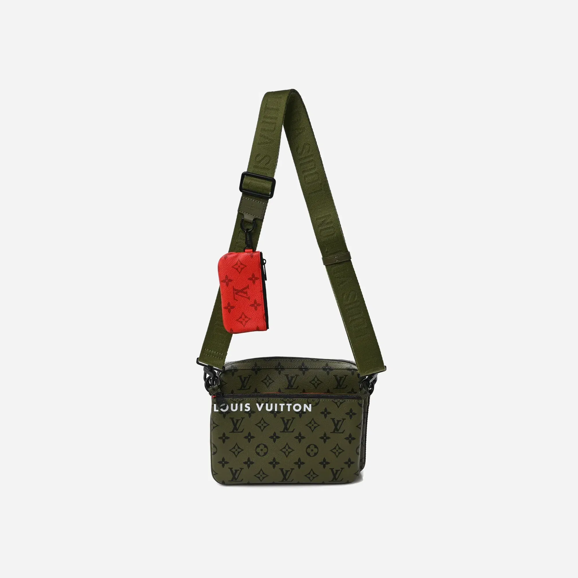 Louis Vuitton Trio Messenger Shoulder Bag Khaki Rogue Vermillon - M23783