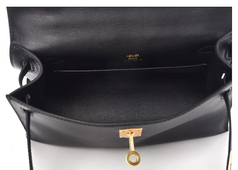 Hermes Kelly Pochette Swift Gold-tone Noir
