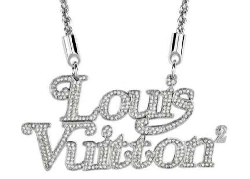 Louis Vuitton x Nigo Squared Strass Necklace Silver