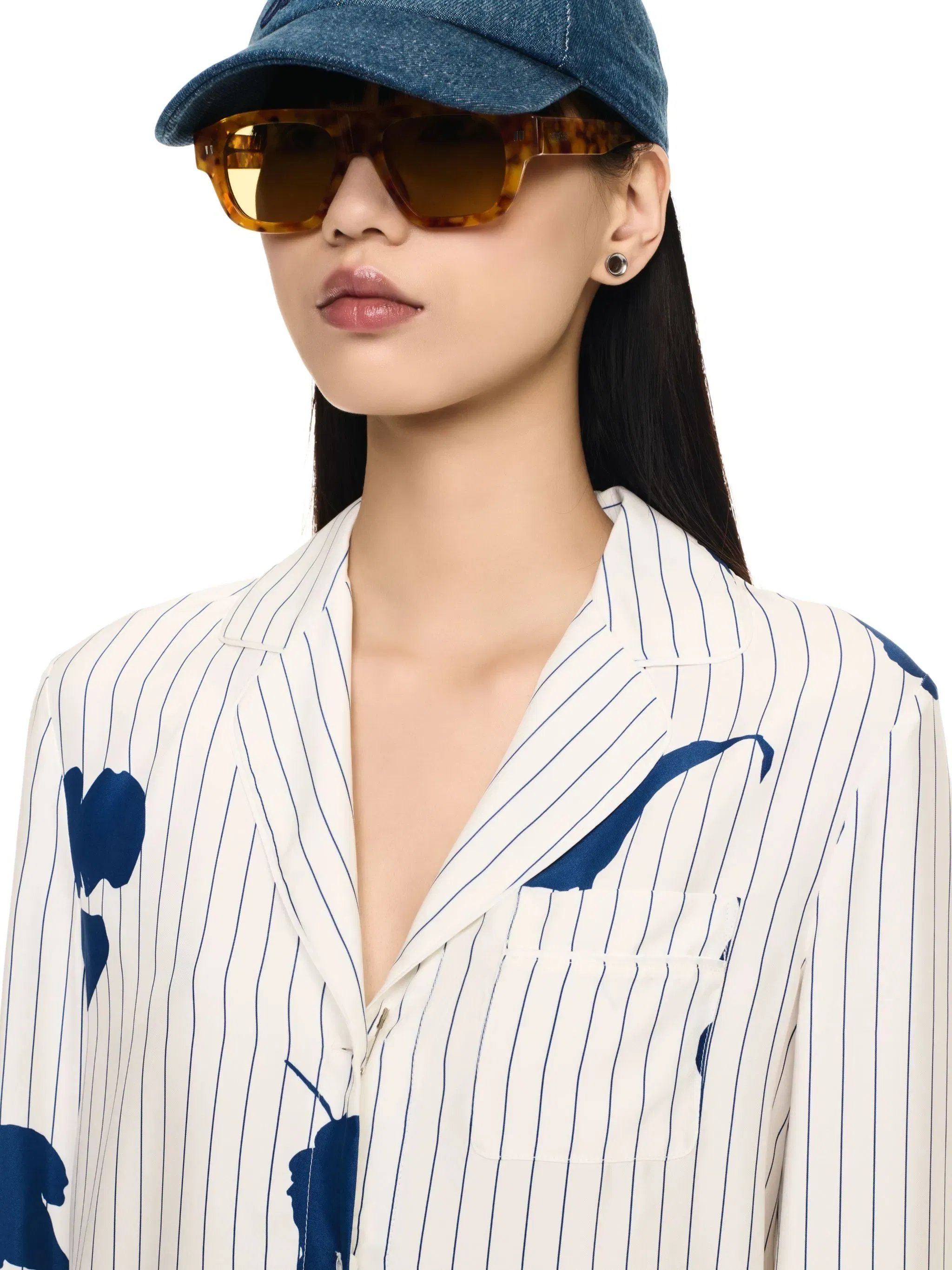 Off-White Stripe Flwr Pajama Ls Shir