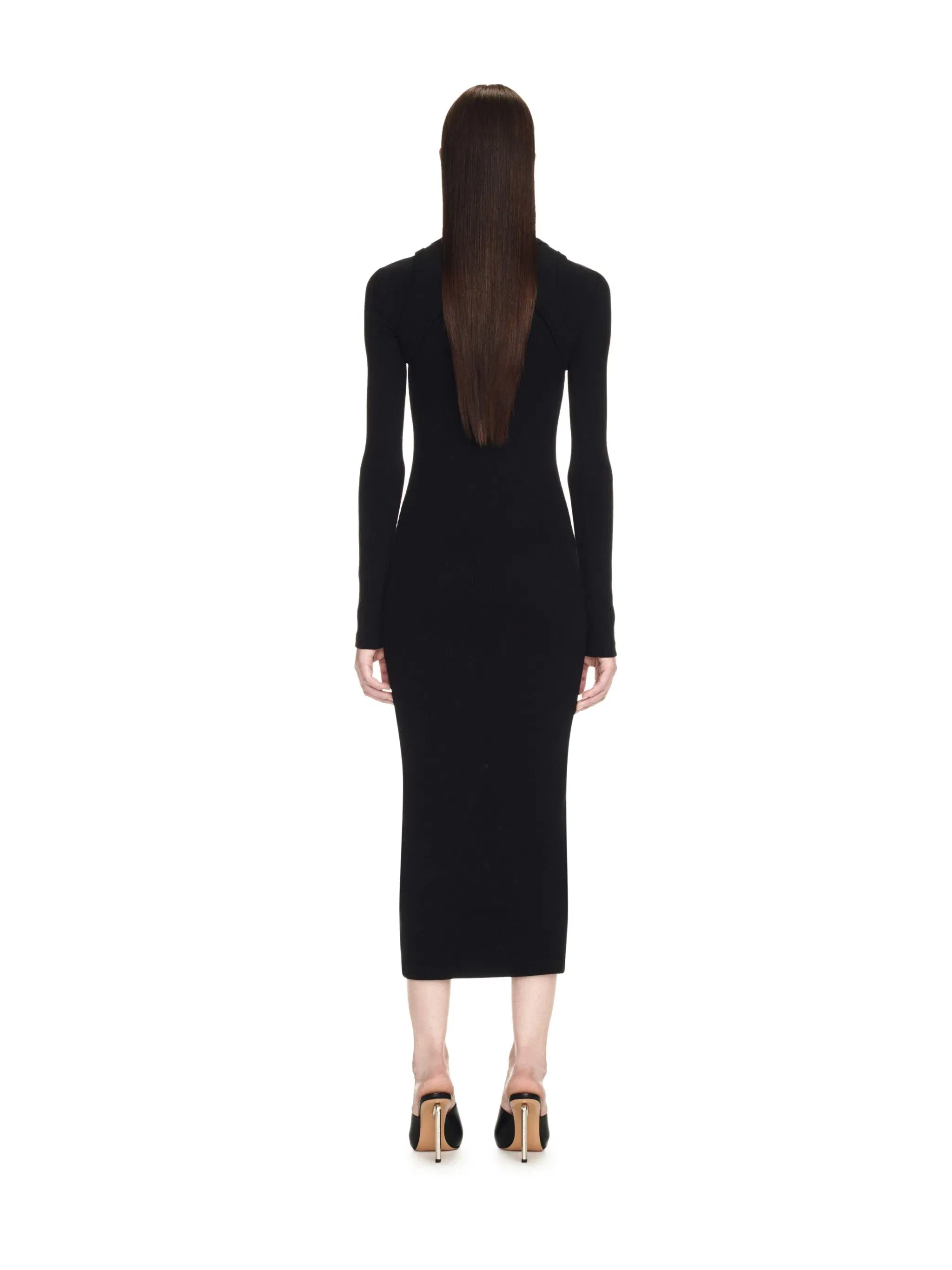 Off-White Off Stamp Rib Round Long Dres
