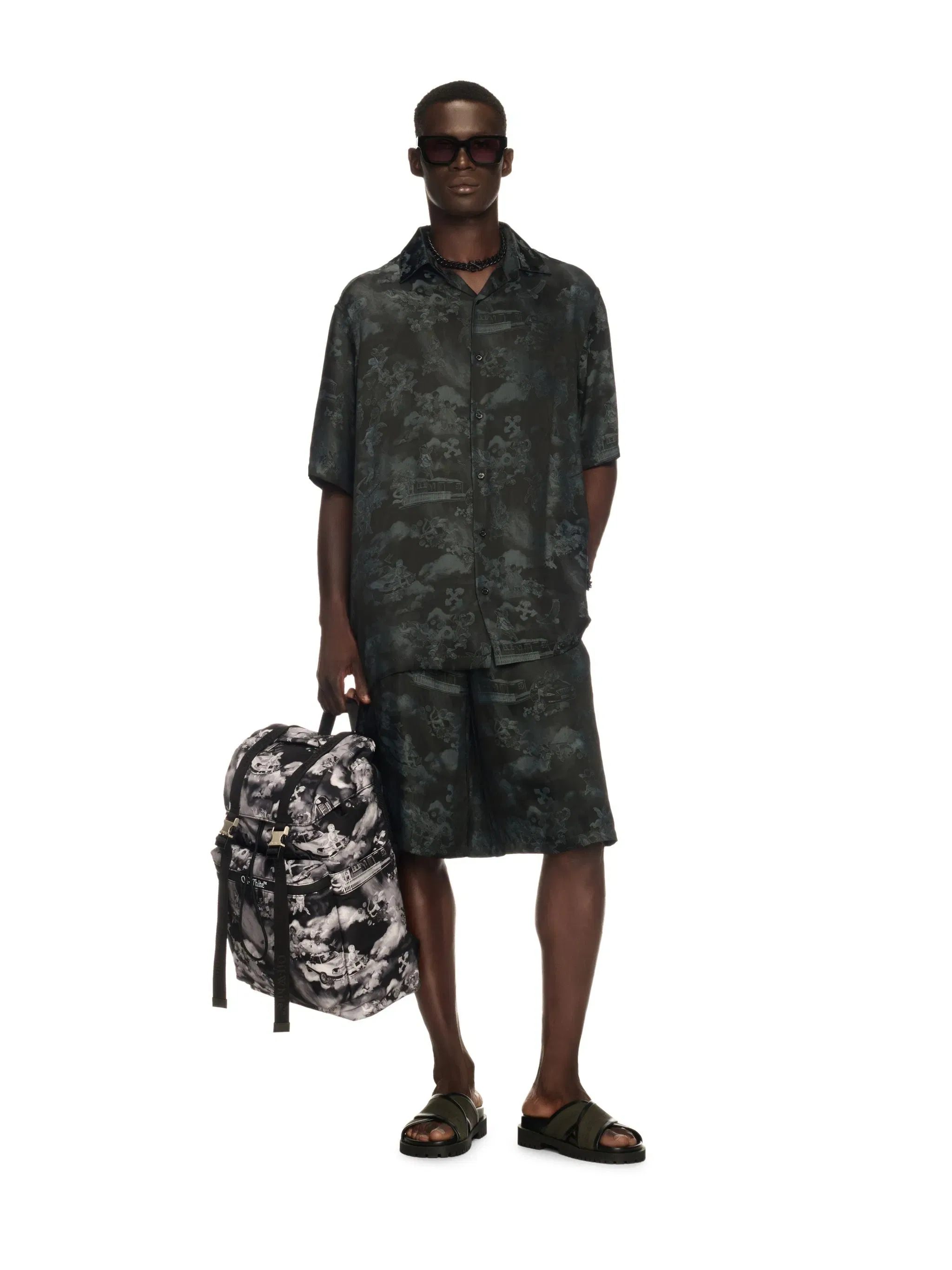 Off-White Fresco Visc Jacq Bowling Shor