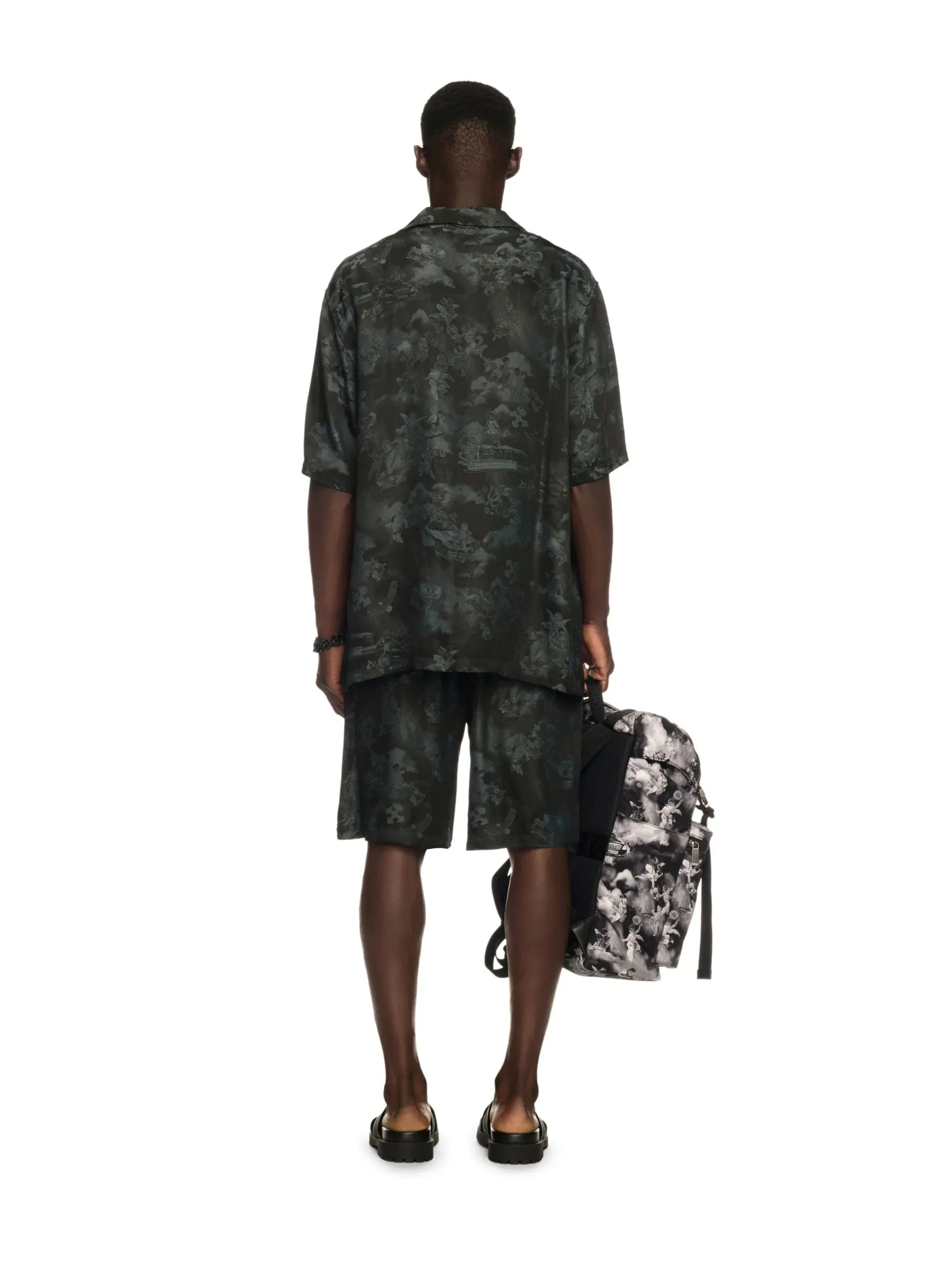 Off-White Fresco Visc Jacq Bowling Shor