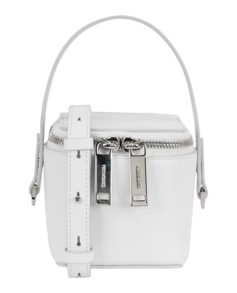 Ferragamo Micro Zip-Around Shoulder Bag White
