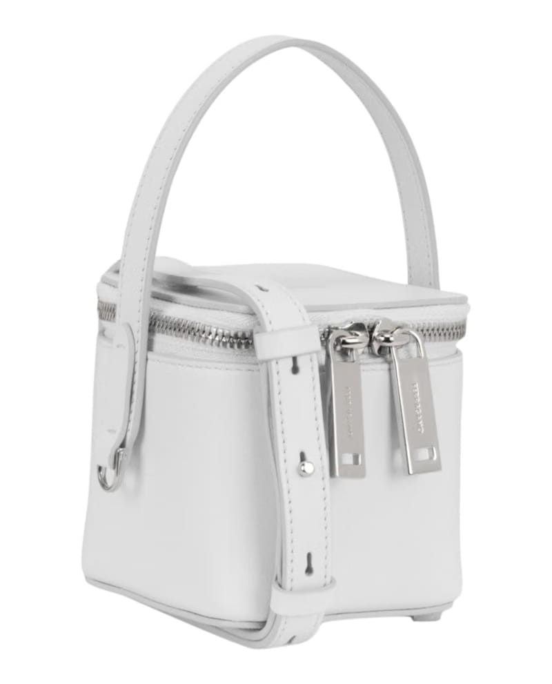Ferragamo Micro Zip-Around Shoulder Bag White