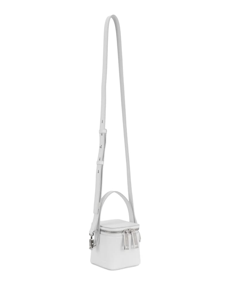 Ferragamo Micro Zip-Around Shoulder Bag White