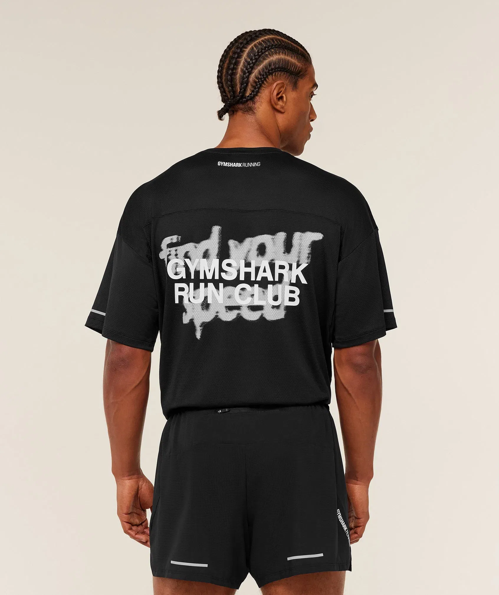 Gymshark Running Graphic T-Shirt - GS Black