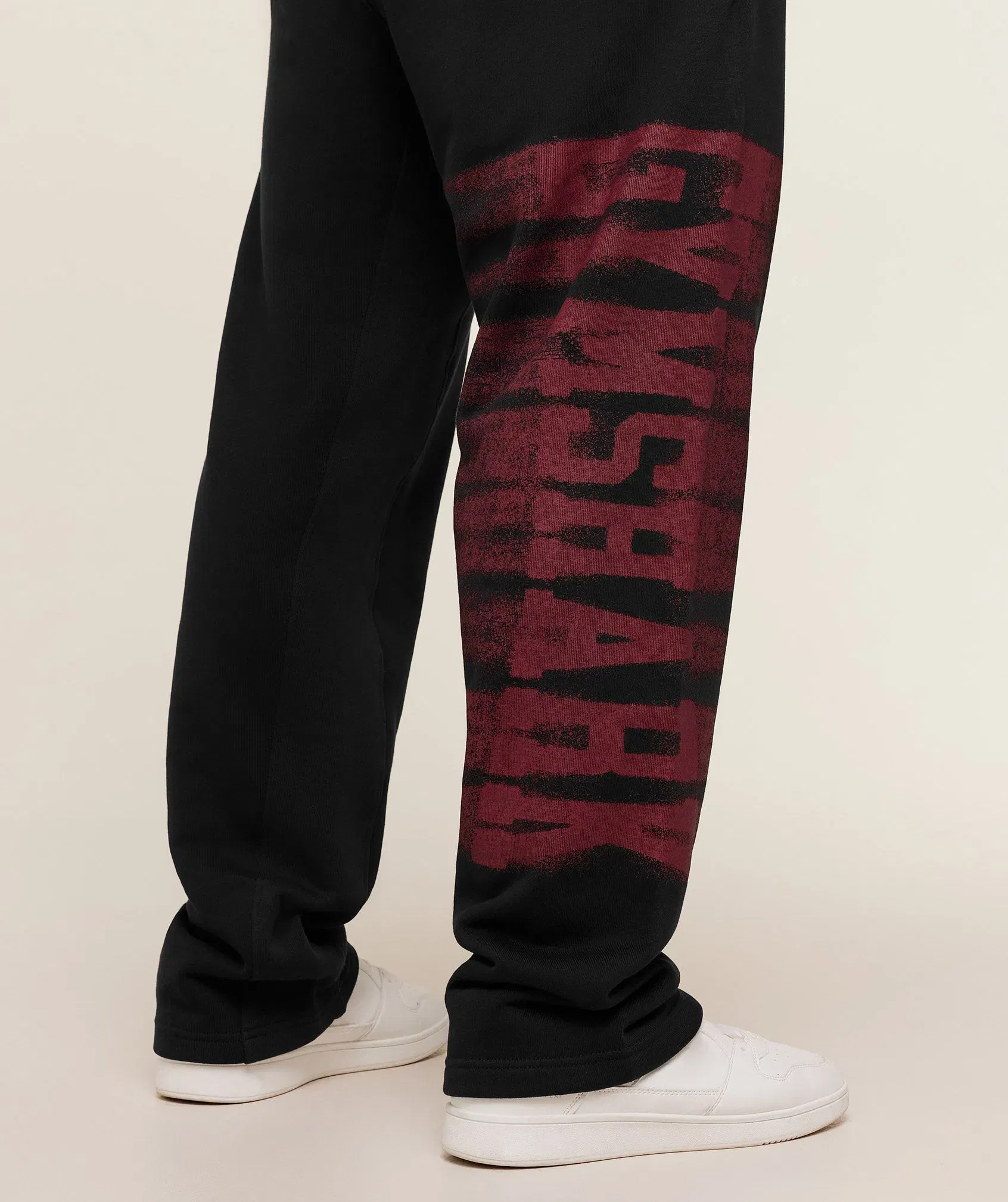 Gymshark Fade Graphic Straight Leg Pants - Black/Sets Red