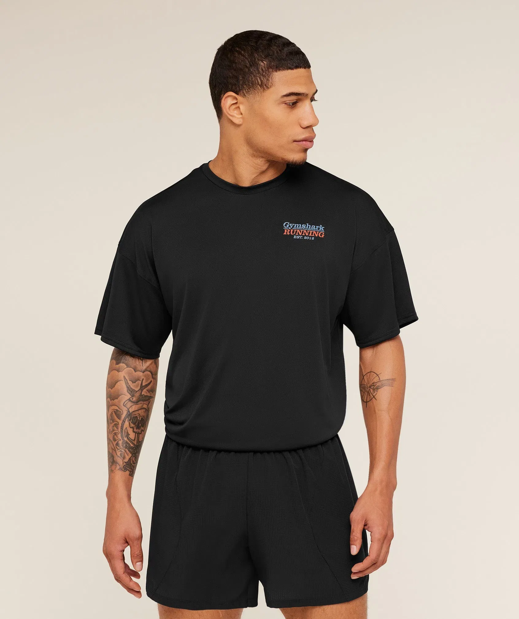Gymshark Run Club Graphic T-Shirt - GS Black