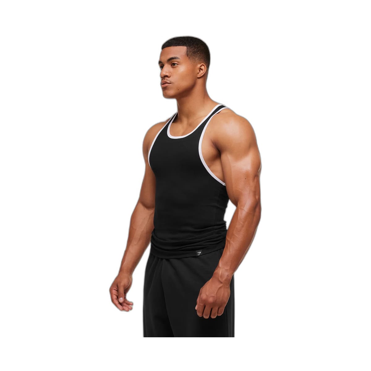 Gymshark Ribbed Tank 1PK - Black/White