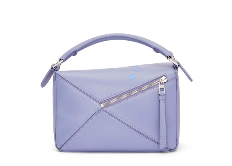 LOEWE x Howls Calcifer Small Puzzle Bag In Satin Calfskin Blueberry