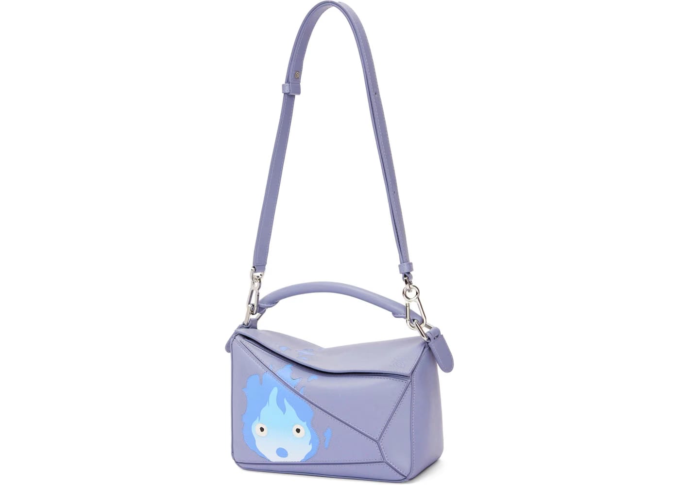 LOEWE x Howls Calcifer Small Puzzle Bag In Satin Calfskin Blueberry
