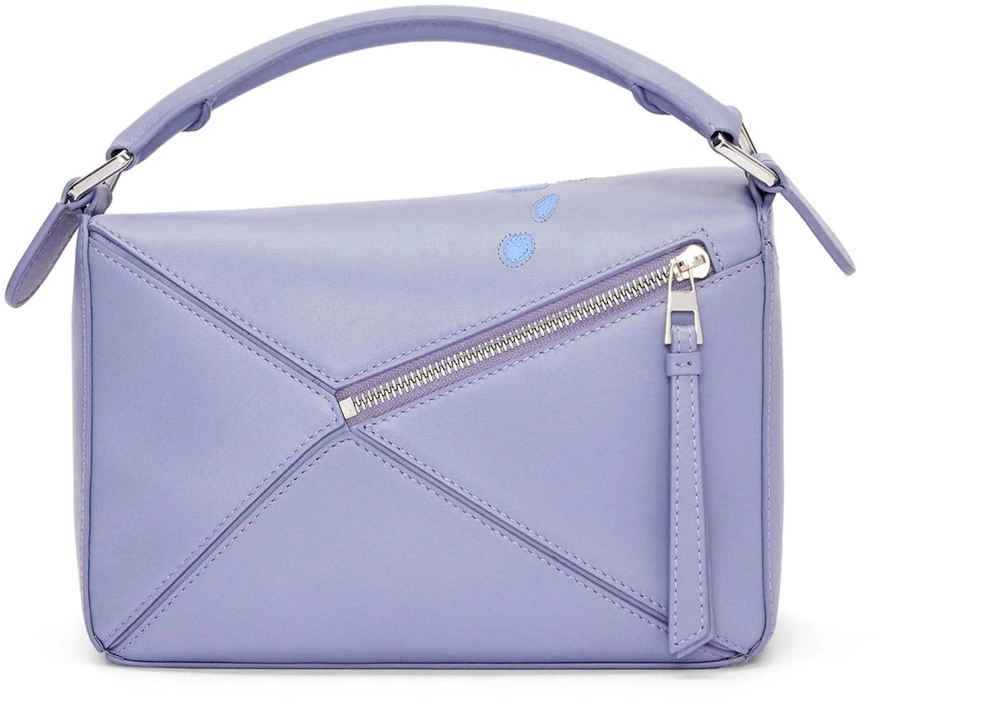 LOEWE x Howls Calcifer Small Puzzle Bag In Satin Calfskin Blueberry