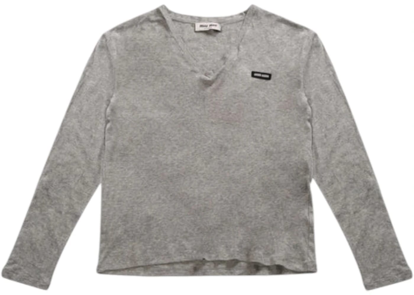 Miu Miu Jersey Polo Shirt Grey