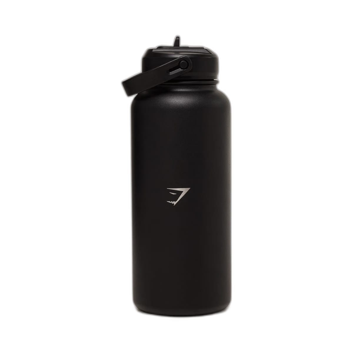 Gymshark Metal Insulated 1L Bottle with Straw - Strongwoman Graphic - Black