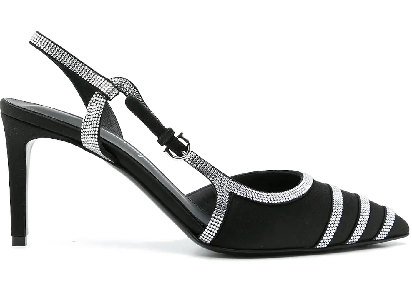 Ferragamo Rhinestone Sling-Back Pumps Black (Women's)