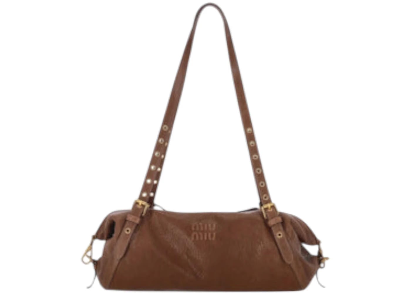 Miu Miu Monk Strap Shoulder Bag Bruciato