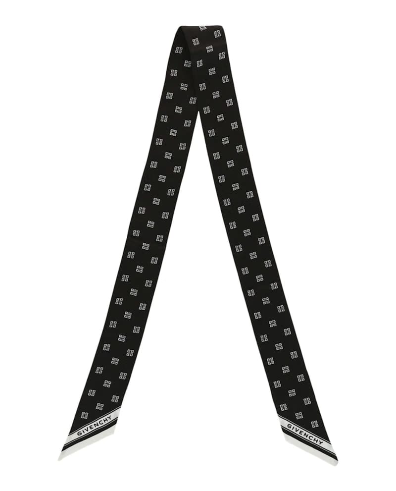 Givenchy Silk Monogram Bandeau Black White