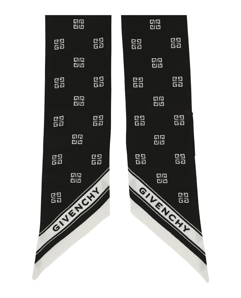 Givenchy Silk Monogram Bandeau Black White