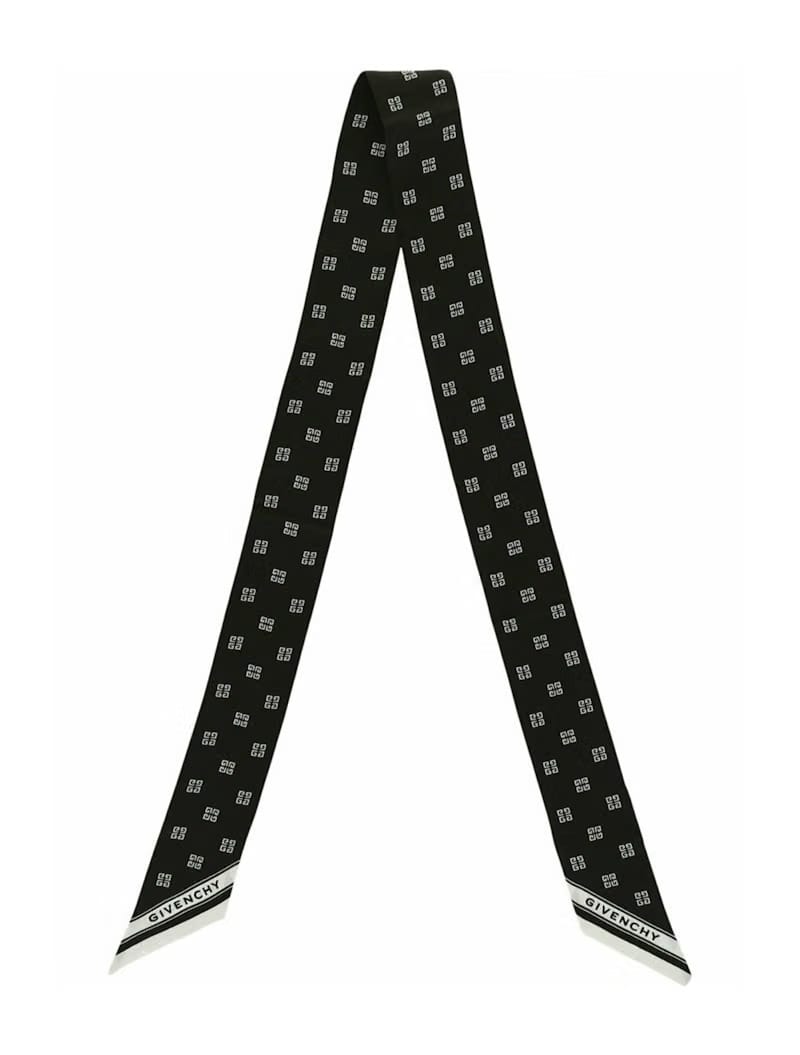 Givenchy Silk Monogram Bandeau Black White