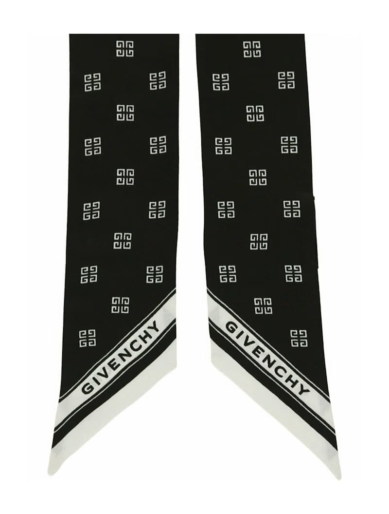 Givenchy Silk Monogram Bandeau Black White