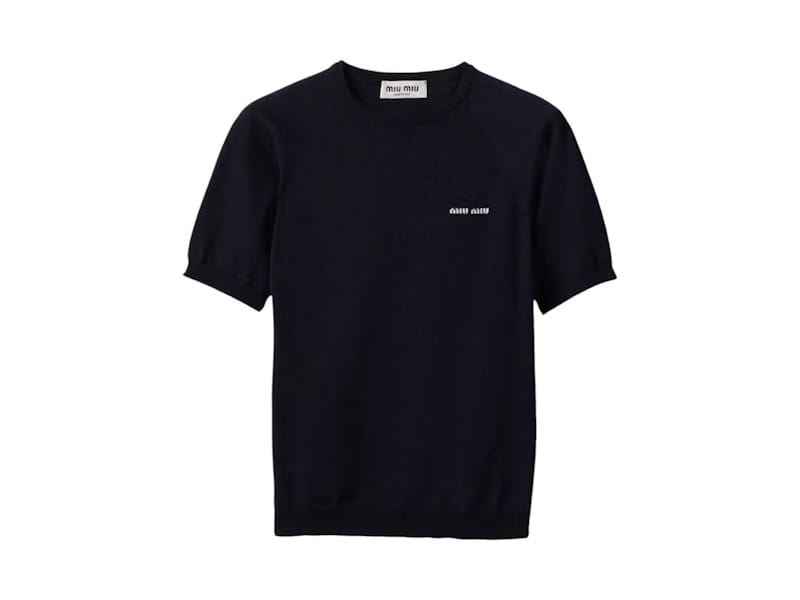 Miu Miu Wool Crewneck Sweater Bleu