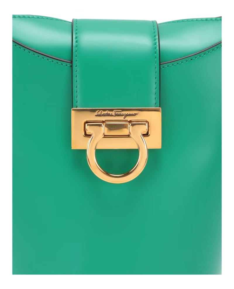 Ferragamo Small Trifolio Shoulder Bag Green