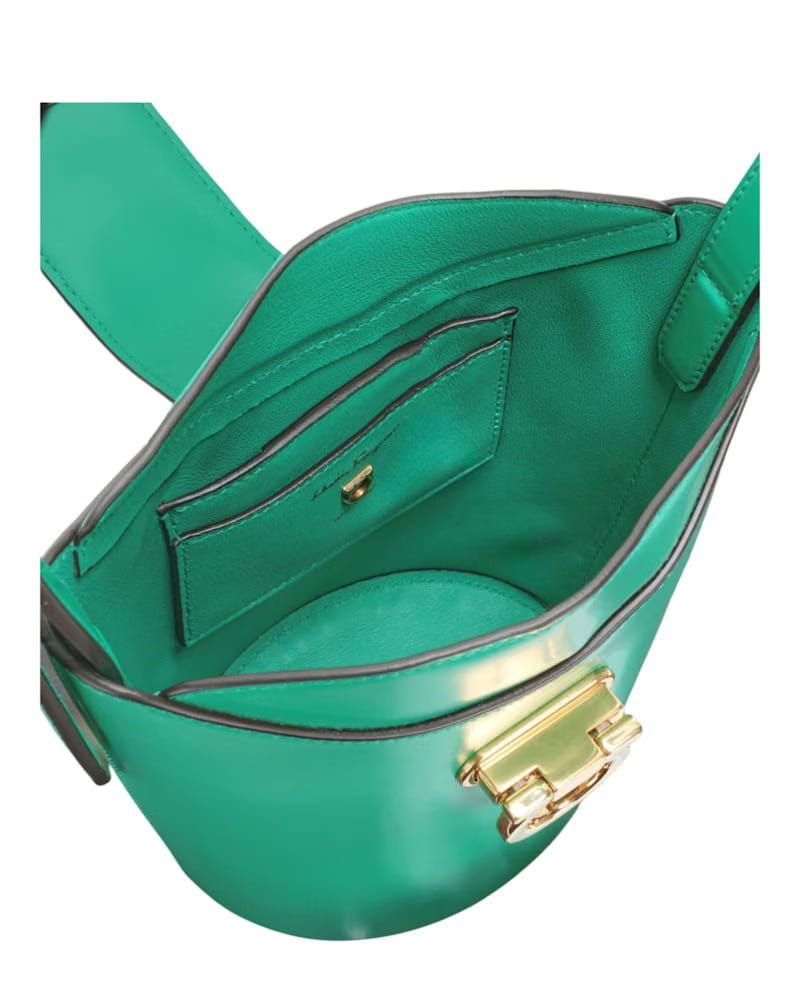 Ferragamo Small Trifolio Shoulder Bag Green