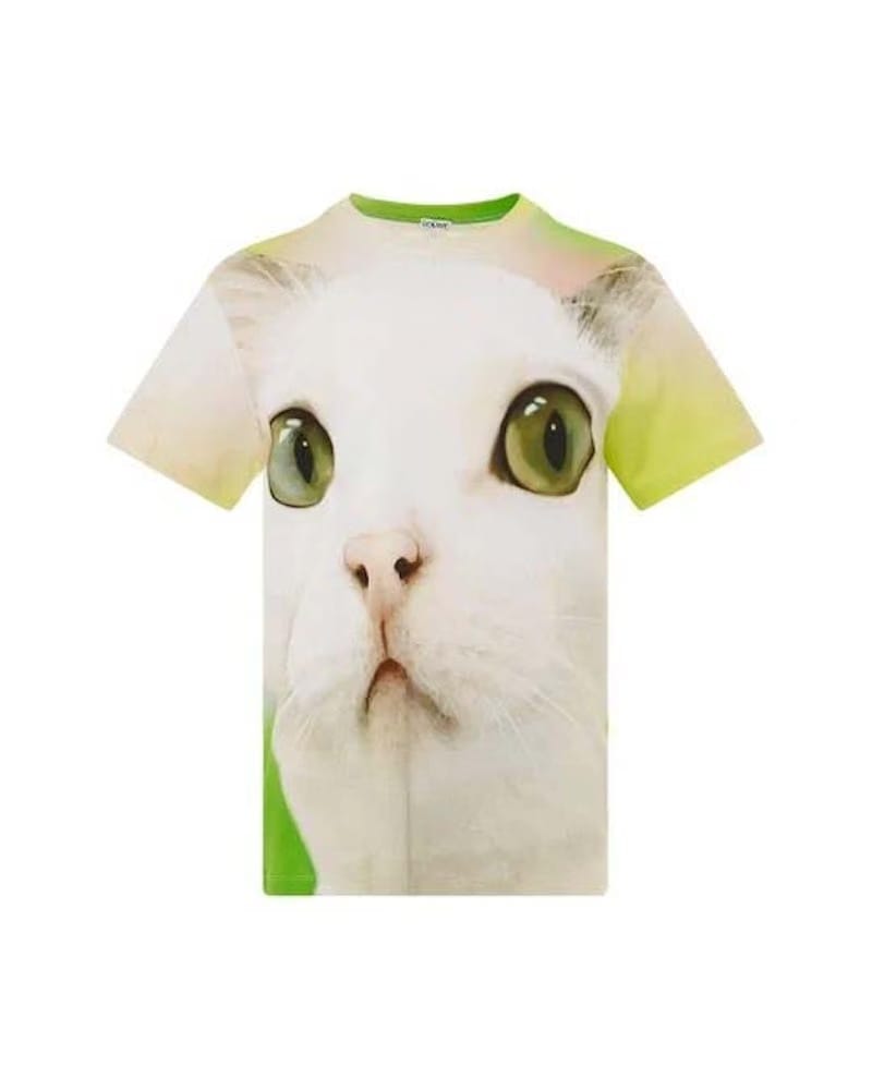 LOEWE Cat All-Over Print Regular Fit T-Shirt White/Multicolor