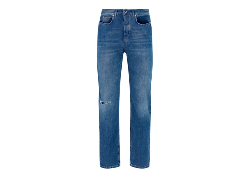 LOEWE Washed Denim Jeans Indigo Blue