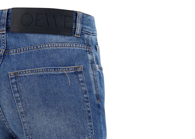 LOEWE Washed Denim Jeans Indigo Blue