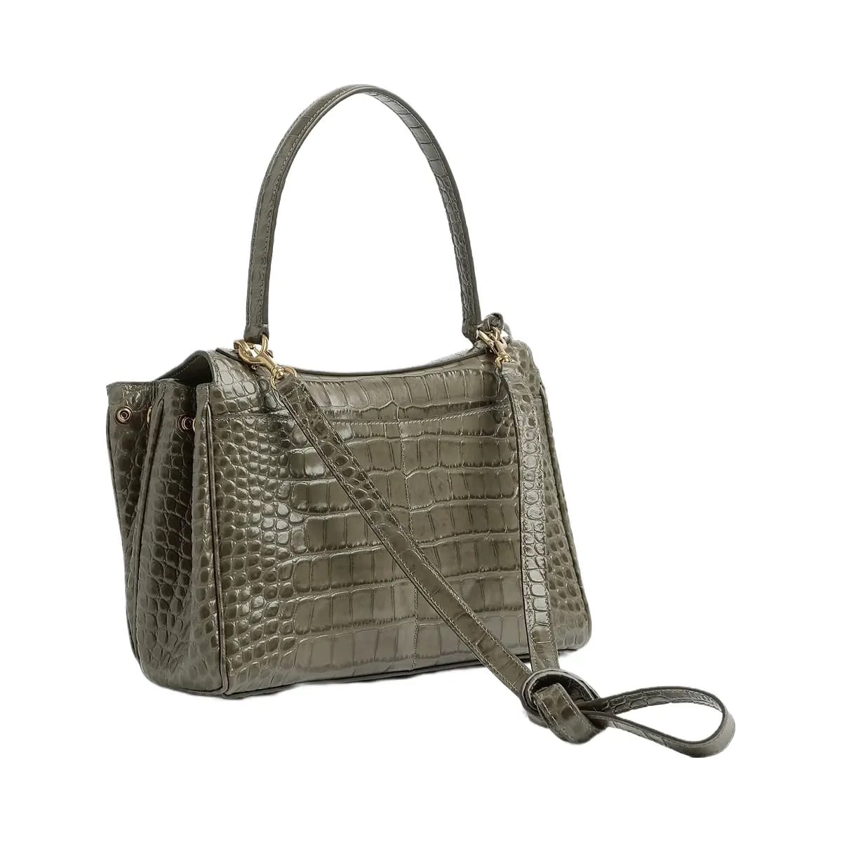 Balenciaga Rodeo Small Crocodile Embossed Shoulder Bag