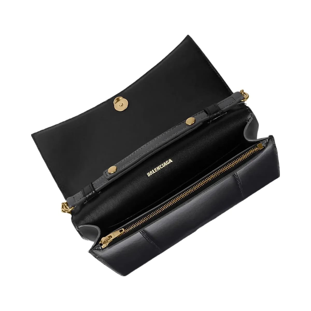 Balenciaga Hourglass Box Leather Wallet on Chain