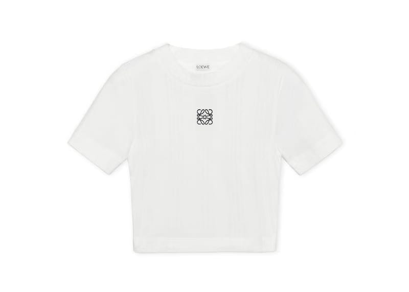 LOEWE Women's Cotton Cropped Top White