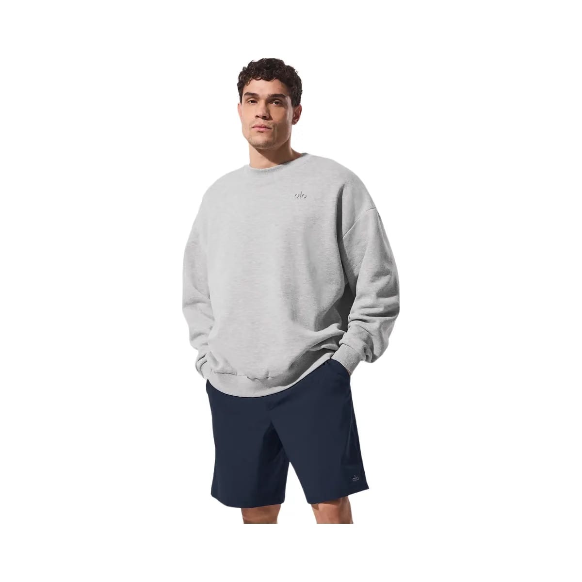Alo Accolade Crew Neck Pullover - Athletic Heather Grey