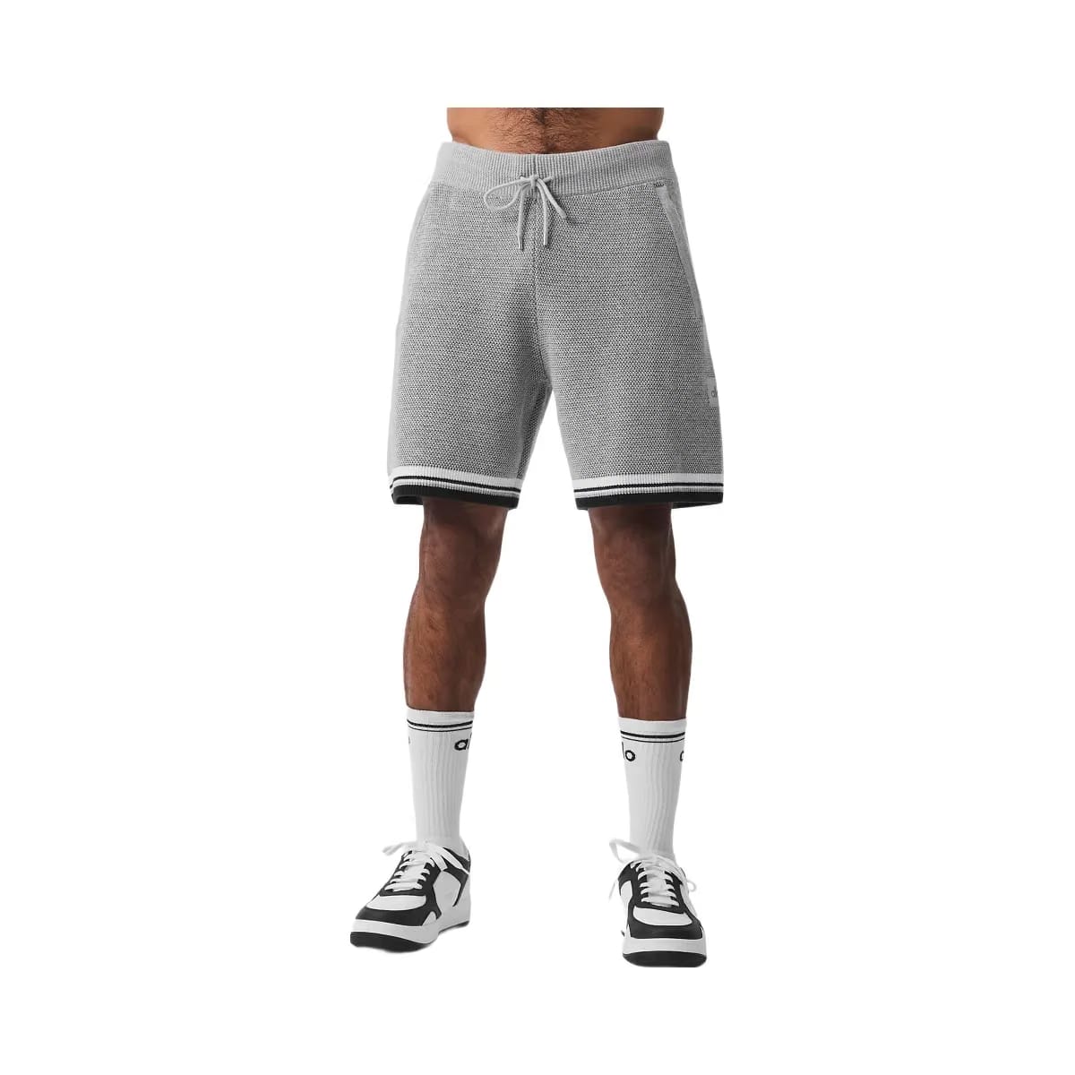 Alo Men's 7" Sports Club Sweater Knit Basketball Shorts - Athletic Heather Grey