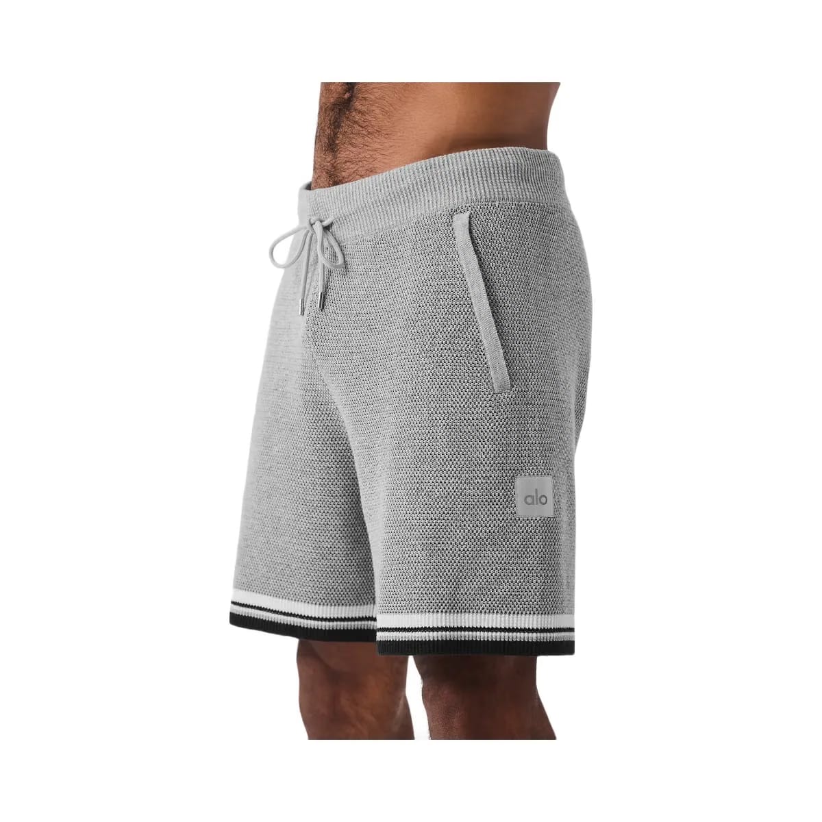 Alo Men's 7" Sports Club Sweater Knit Basketball Shorts - Athletic Heather Grey