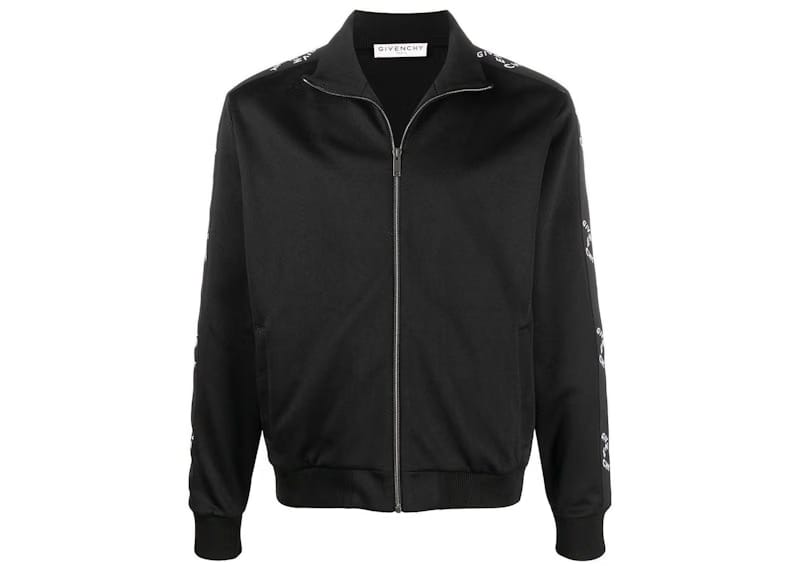 Givenchy Refracted Logo Tape Zip-Up Track Jacket Black