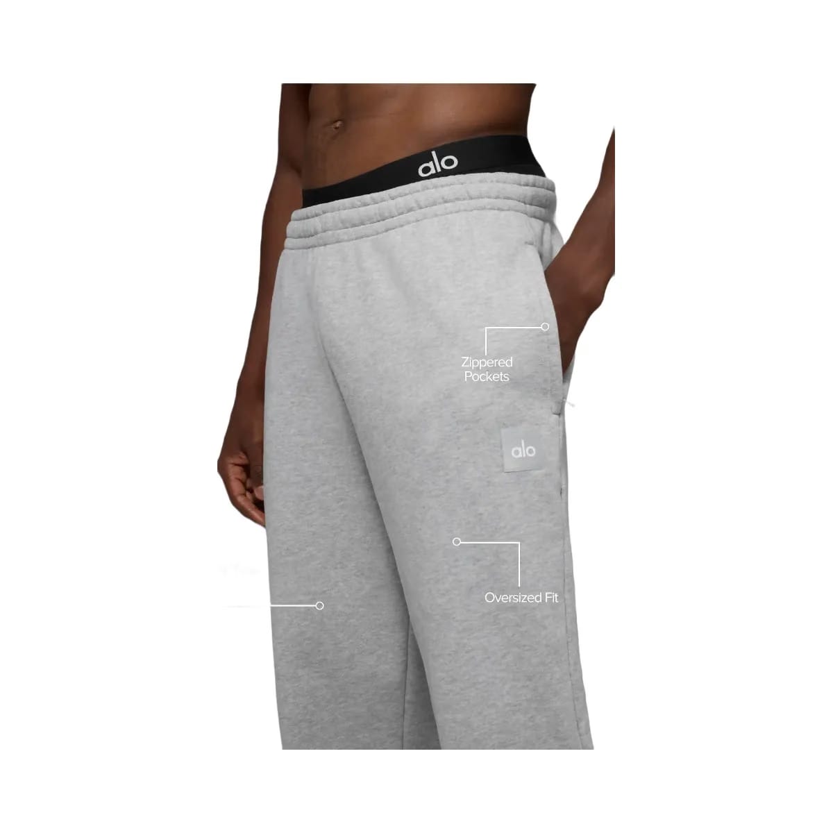 Alo Men's Cuffed Renown Heavy Weight Sweatpant - Athletic Heather Grey