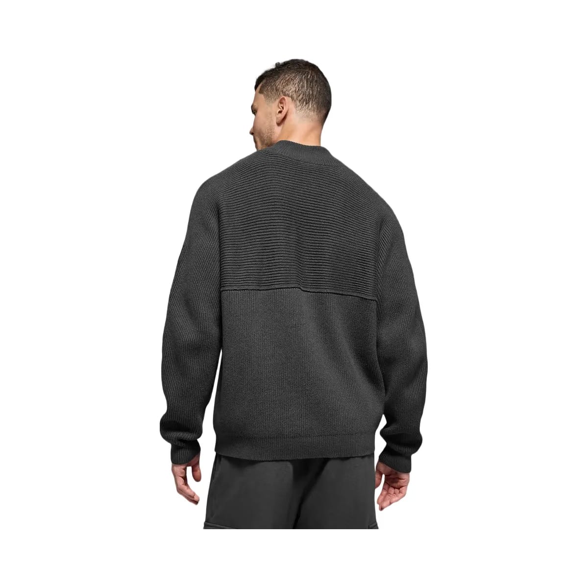 Alo Men's Domain Shift Rib Knit 1/4 Zip Sweater - Anthracite